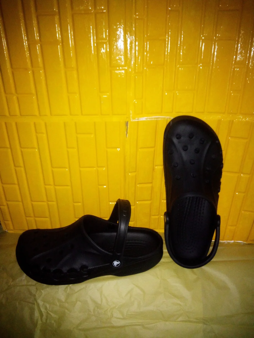 CROCS Black Classic Clog Worn